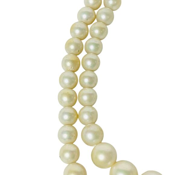 Vintage Faux Pearl Double Strand Necklace 7" White Layered Beaded - Picture 4 of 8